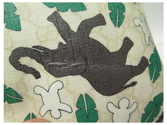 GUCCI x UNICEF BOSTON JOY LONA MONOGRAMA ELEFANTES BOLSA DE MÃO Cru - vista 15