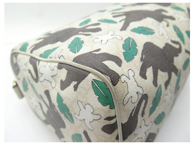 GUCCI x UNICEF BOSTON JOY LONA MONOGRAMA ELEFANTES BOLSA DE MÃO Cru - vista 3