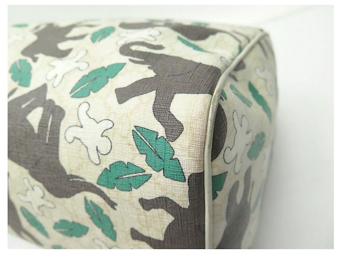GUCCI x UNICEF BOSTON JOY LONA MONOGRAMA ELEFANTES BOLSA DE MÃO Cru - vista 5