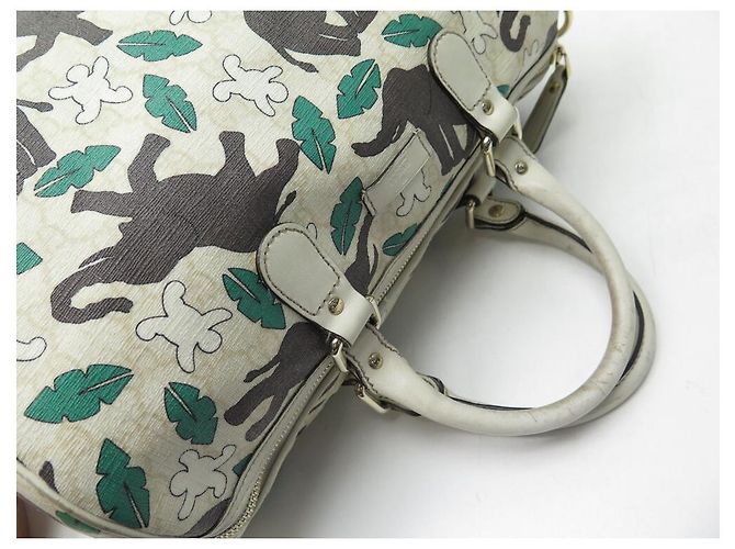 GUCCI x UNICEF BOSTON JOY LONA MONOGRAMA ELEFANTES BOLSA DE MÃO Cru - vista 6