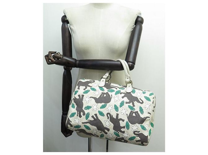 GUCCI x UNICEF BOSTON JOY LONA MONOGRAMA ELEFANTES BOLSA DE MÃO Cru - vista 8