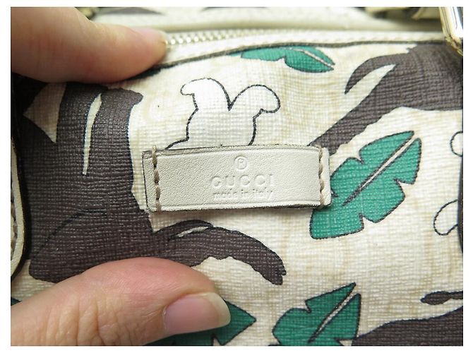 GUCCI x UNICEF BOSTON JOY LONA MONOGRAMA ELEFANTES BOLSA DE MÃO Cru - vista 9