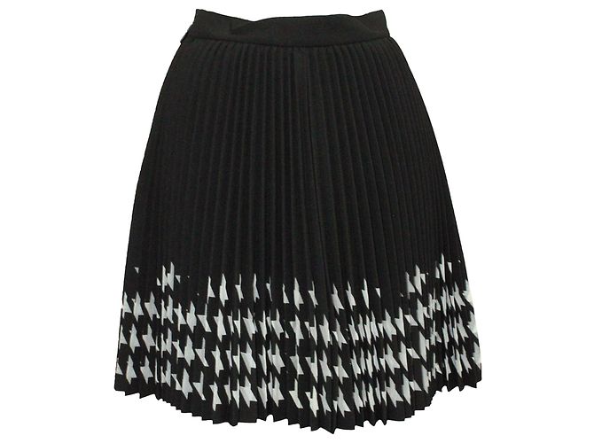 MSGM Hahnentritt-Plissee-Rock mit Laserschnitt aus schwarzem Polyester - Ansicht 3