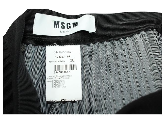 MSGM Hahnentritt-Plissee-Rock mit Laserschnitt aus schwarzem Polyester - Ansicht 4