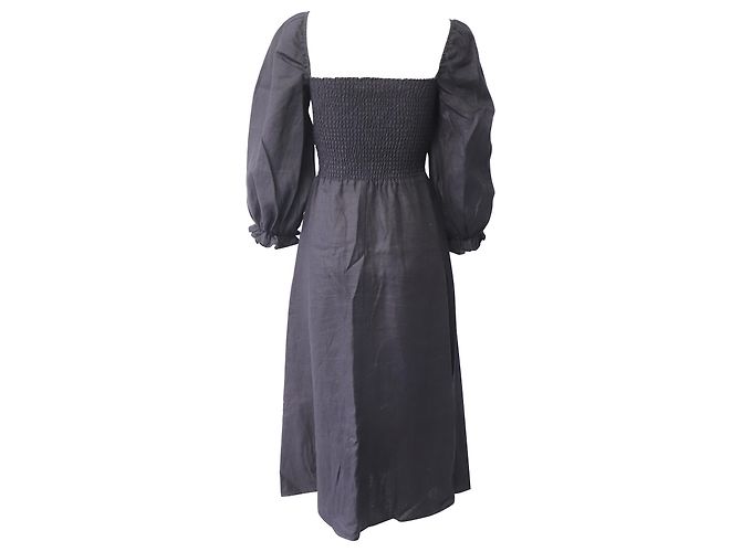 Reformation VESTIDO MIDI REFORMA GITANE EN LINO NEGRO - vista 3