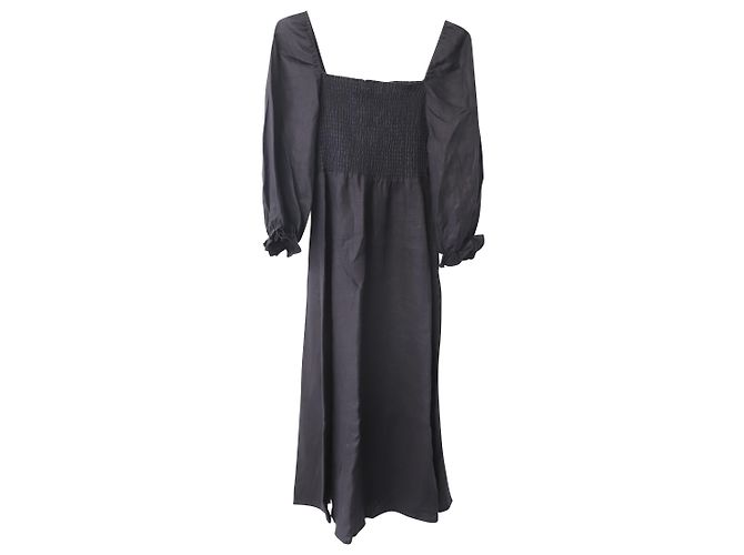 Reformation VESTIDO MIDI REFORMA GITANE EN LINO NEGRO - vista 4