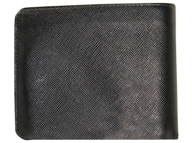 Prada Saffiano Bifold Wallet aus schwarzem Leder - Ansicht 2