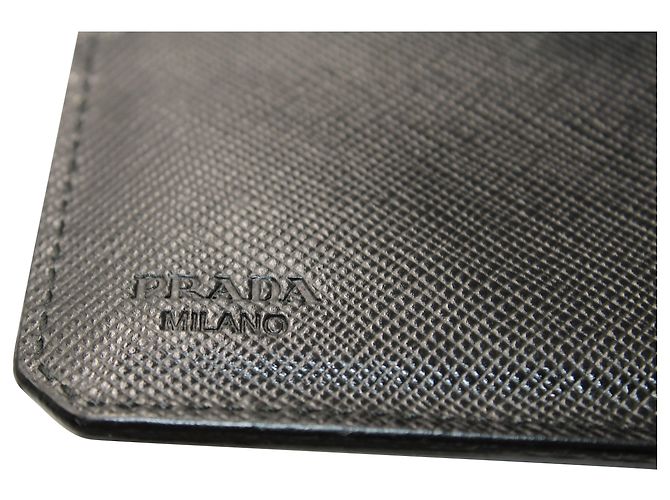 Prada Saffiano Bifold Wallet aus schwarzem Leder - Ansicht 6