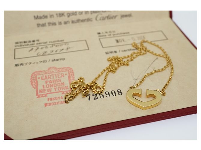 Cartier C di Cartier Cuore 18Collana in oro giallo K Gold hardware - vista 9