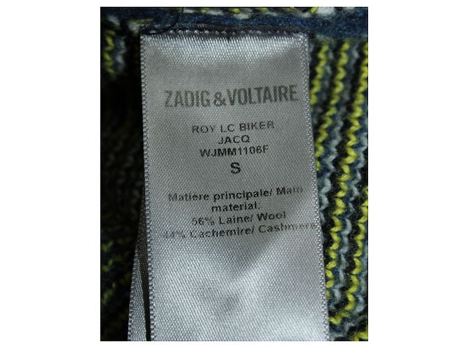 Zadig & Voltaire Pull Biker D-Roy en Laine Bleu Marine - vue 4