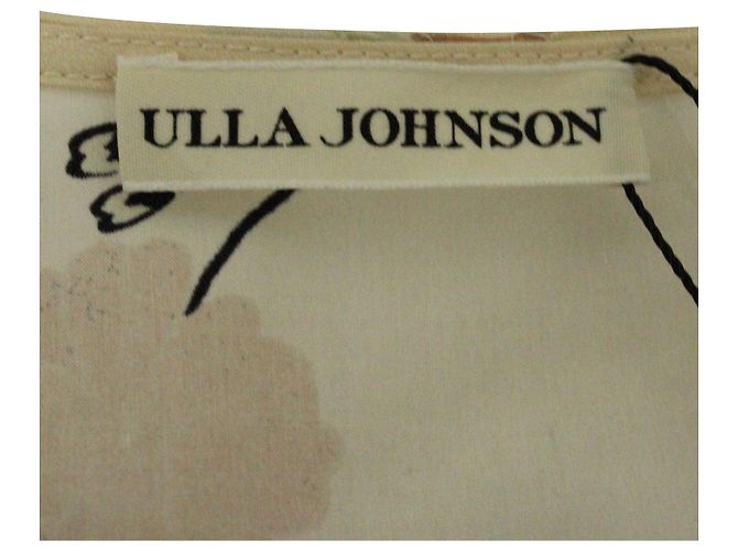 Blusa Wrap com estampa floral e babados Ulla Johnson em algodão bege Marrom - vista 3
