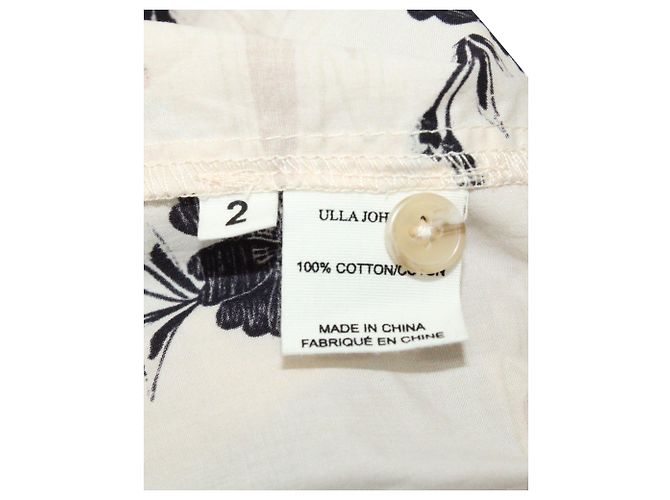 Blusa Wrap com estampa floral e babados Ulla Johnson em algodão bege Marrom - vista 4