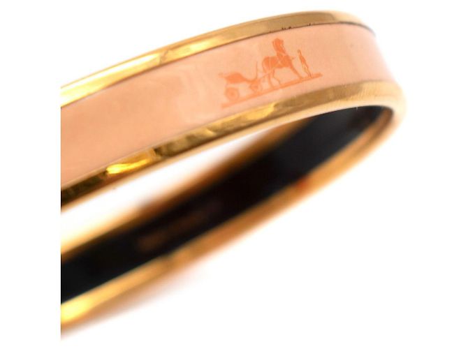 Trim Hermès Bracciale rigido smaltato Caleche GHW Beige - vista 3