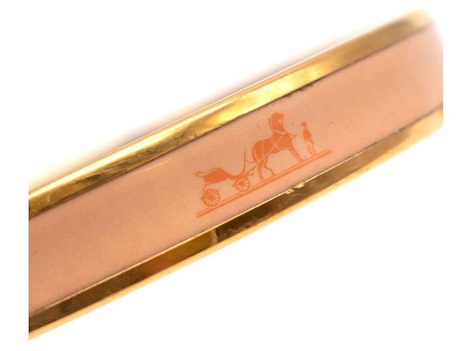 Trim Hermès Bracciale rigido smaltato Caleche GHW Beige - vista 4