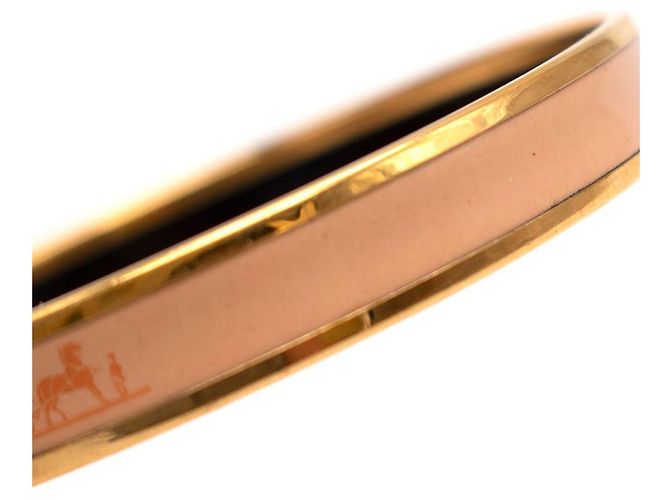 Trim Hermès Bracciale rigido smaltato Caleche GHW Beige - vista 7