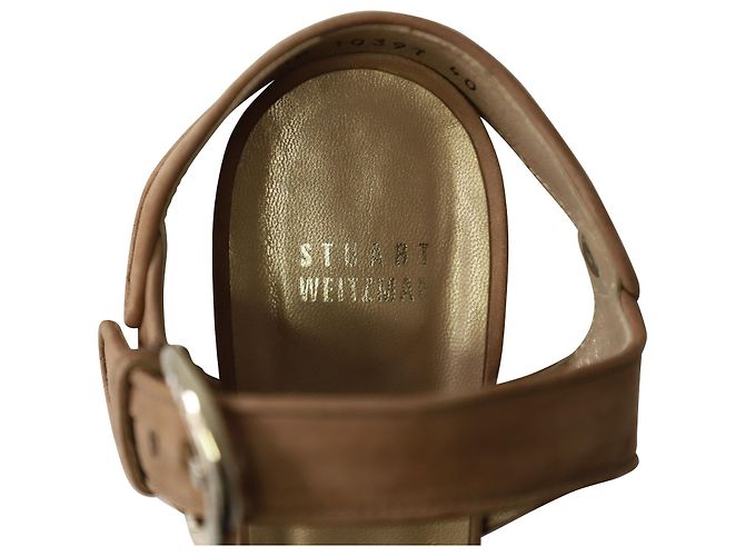 Stuart Weitzman Sandali open-toe con cinturini in camoscio marrone - vista 7