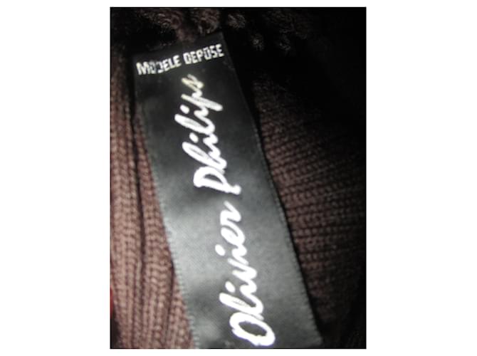 Autre Marque Olivier Philips Pullover Dunkelbraun Merinowolle - Ansicht 7