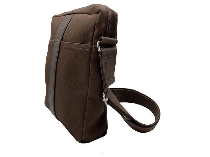 Hermès Borsa a tracolla Acapulco in tela Toile Marrone - vista 2