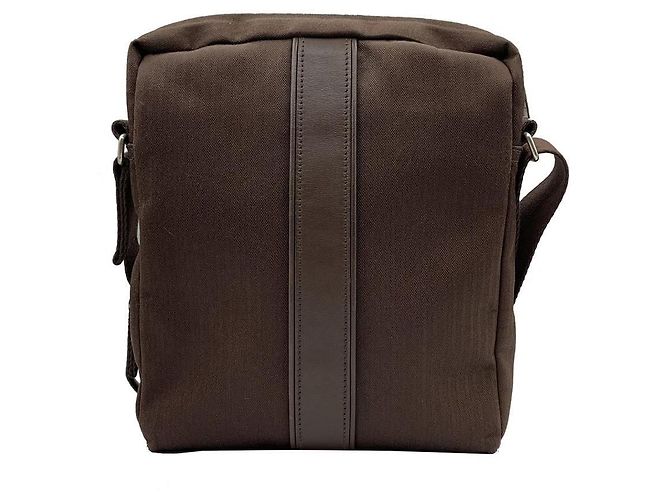 Hermès Borsa a tracolla Acapulco in tela Toile Marrone - vista 3