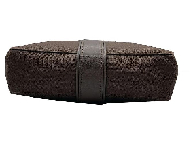 Hermès Borsa a tracolla Acapulco in tela Toile Marrone - vista 4