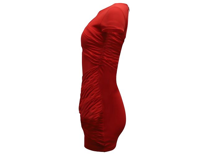 Alice + Olivia Vestido drapeado com detalhe em acetato vermelho - vista 2
