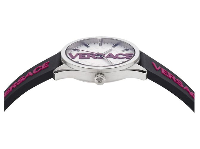 Relógio Versace V-Vertical Silicone Prata Metálico - vista 2