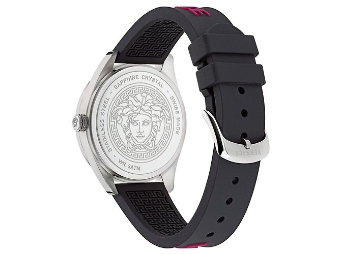 Relógio Versace V-Vertical Silicone Prata Metálico - vista 3