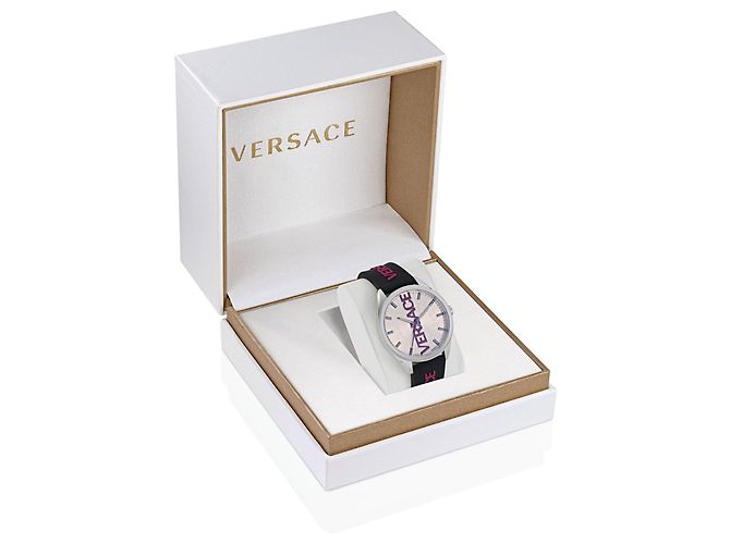 Relógio Versace V-Vertical Silicone Prata Metálico - vista 4