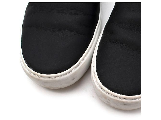 2.55 Chanel Sneakers senza lacci in pelle bianche e nere Nero - vista 6