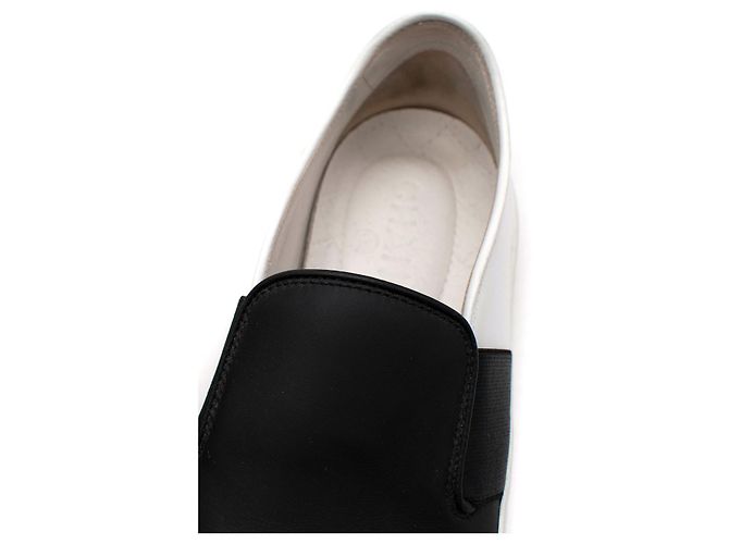 2.55 Chanel Sneakers senza lacci in pelle bianche e nere Nero - vista 8