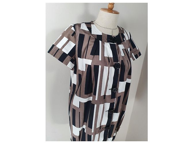 Abito Marimekko x Samu-Jussi Koski in cotone multicolore Marrone Nero Bianco - vista 2