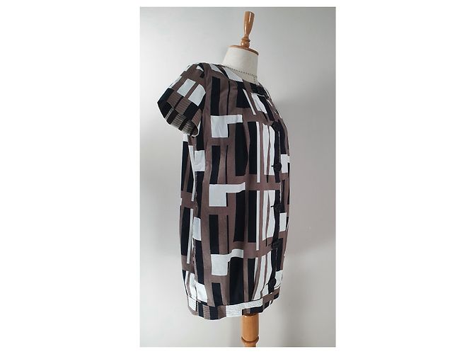 Abito Marimekko x Samu-Jussi Koski in cotone multicolore Marrone Nero Bianco - vista 3