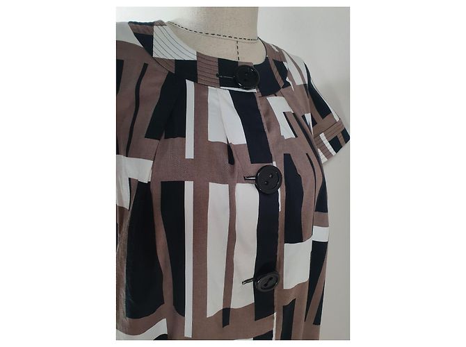 Abito Marimekko x Samu-Jussi Koski in cotone multicolore Marrone Nero Bianco - vista 4