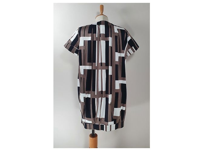 Abito Marimekko x Samu-Jussi Koski in cotone multicolore Marrone Nero Bianco - vista 5
