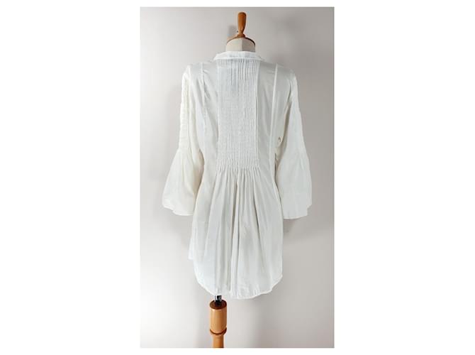 Autre Marque Top Peruvian Connection blanco de seda y algodón L - vista 4