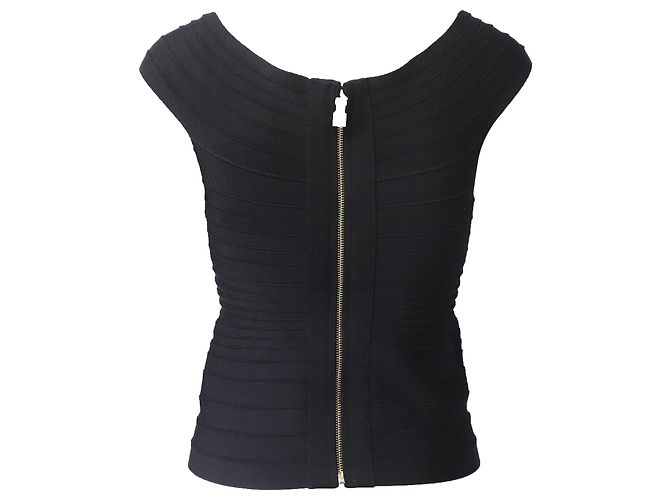 Herve Leger Bandage Top en rayón negro - vista 2