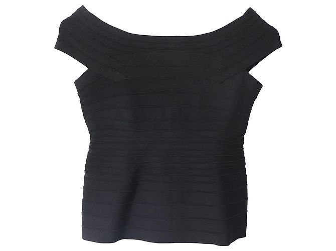Herve Leger Bandage Top en rayón negro - vista 4