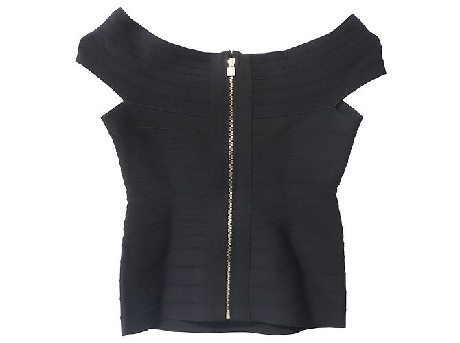 Herve Leger Bandage Top en rayón negro - vista 5