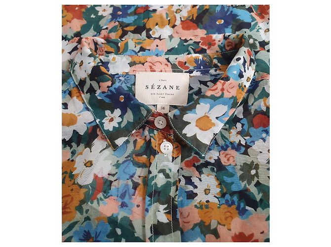 Blusa SéZane de Algodón y Seda Multicolor - vista 5