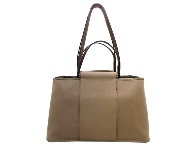 Hermès Hermes Brown Cabag Elan Canvas Satchel Marrone Beige - vista 3