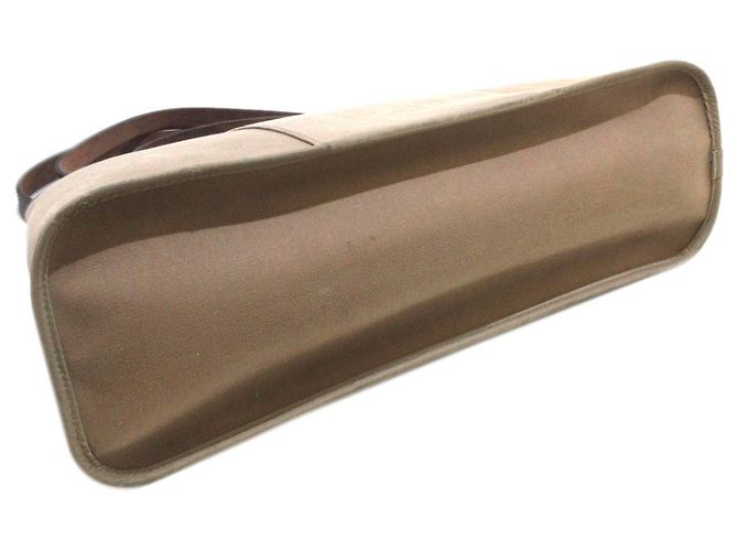 Hermès Hermes Brown Cabag Elan Canvas Satchel Marrone Beige - vista 4