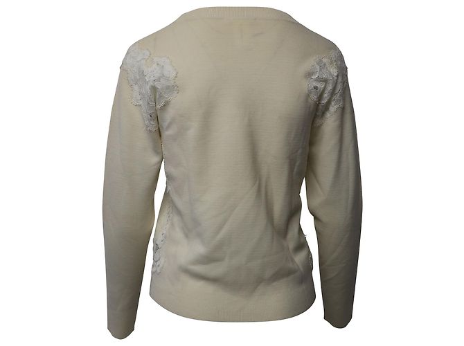 Chloé Suéter com enfeite Chloe Lace em lã bege Marrom - vista 2