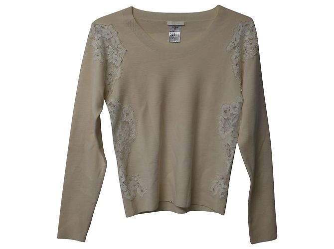 Chloé Suéter com enfeite Chloe Lace em lã bege Marrom - vista 4