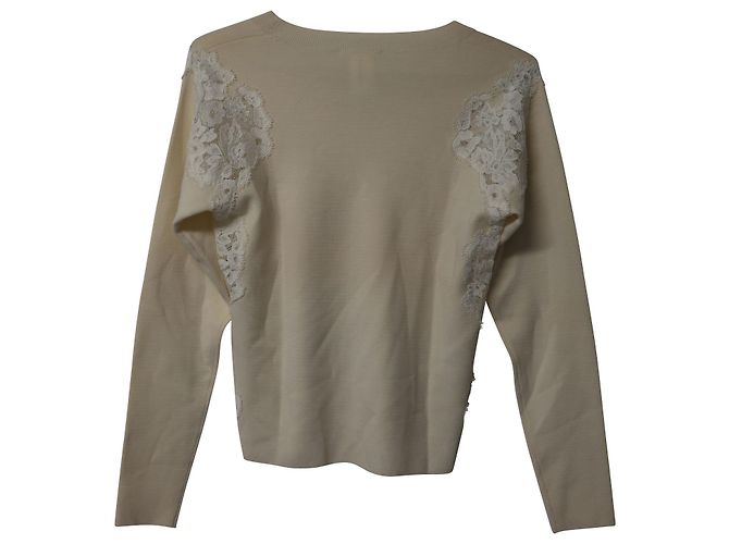Chloé Suéter com enfeite Chloe Lace em lã bege Marrom - vista 5