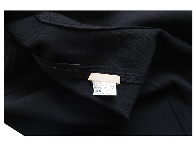 Alaïa Alaia Ärmelloses geriffeltes Minikleid aus schwarzer Wolle - Ansicht 7
