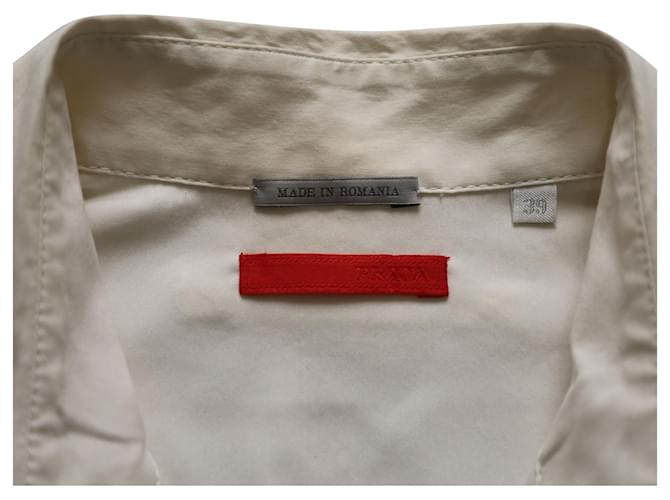 Camicia Prada a maniche lunghe in cotone bianco - vista 4