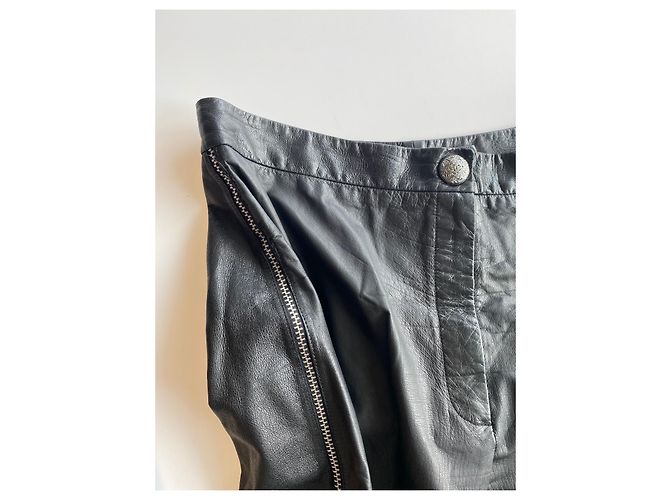 Chanel Calça de couro Preto - vista 3