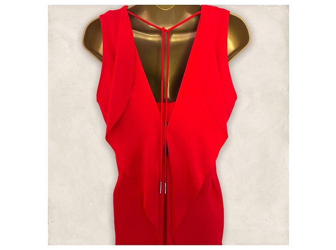 Mono Marc Cain Waterfall Back Naranja con Top Verde oliva - vista 8