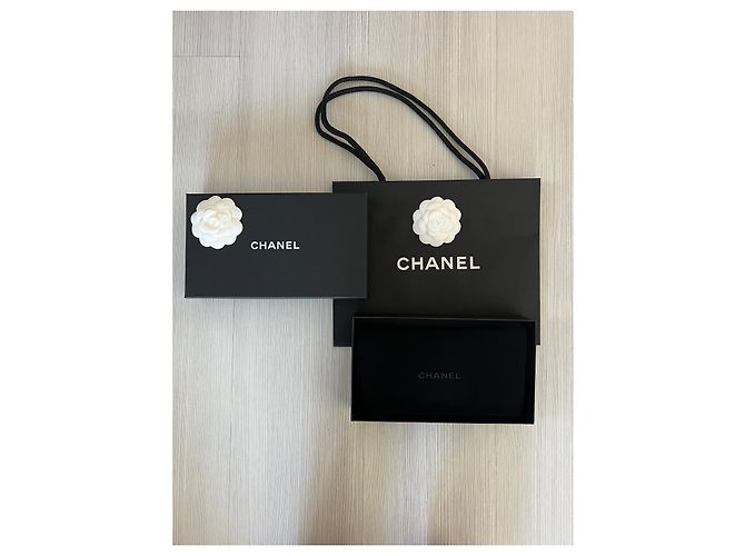 Portafoglio lungo Chanel Timeless in pelle di vitello nera Nero - vista 3