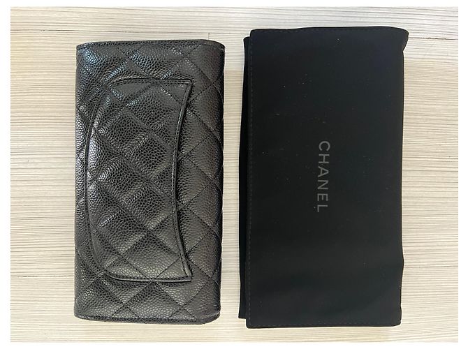 Portafoglio lungo Chanel Timeless in pelle di vitello nera Nero - vista 4